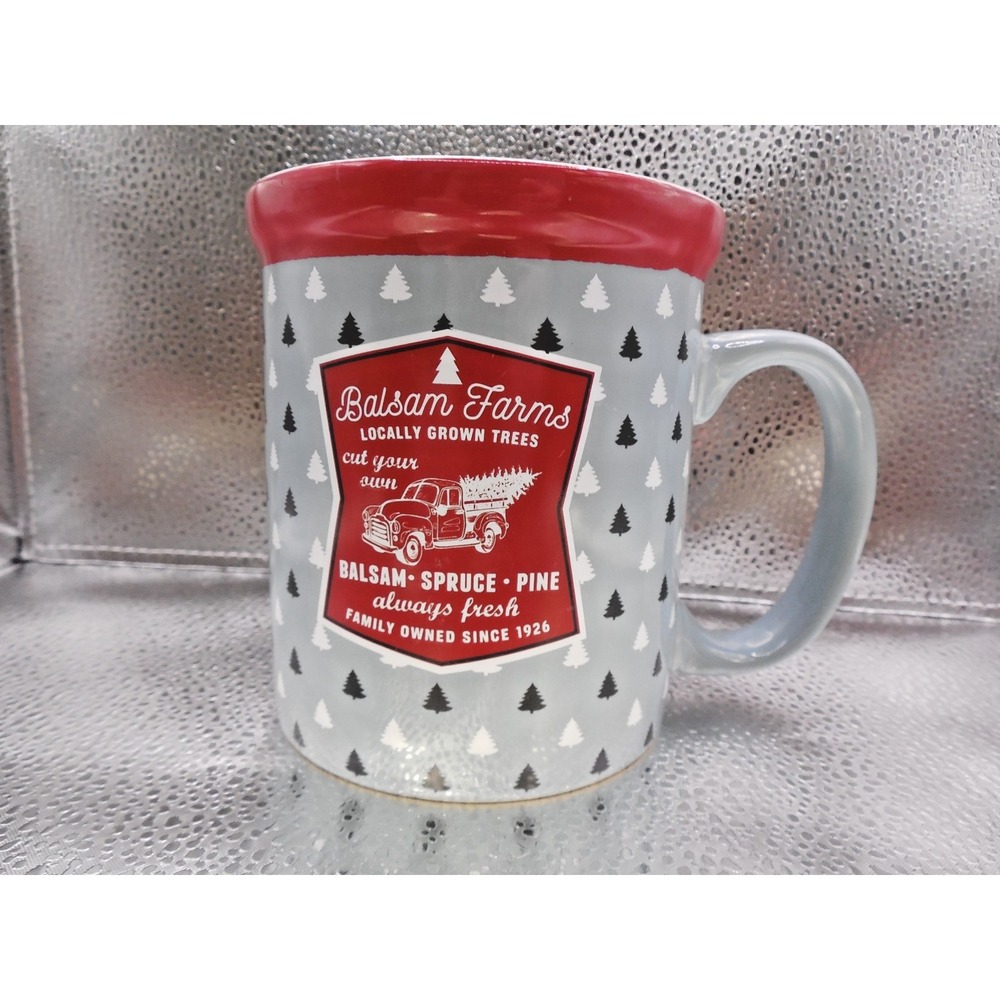 DesignPac "BALSAM FARM" Coffee / Hot Chocolate Mug Christmas Trees  22oz